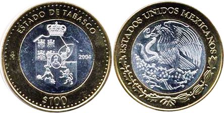 монета Мексика 100 песо 2004