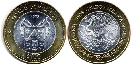 монета Мексика 100 песо 2005
