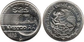 монета Мексика 25 песо 1985