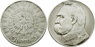 монета Польша 5 злотых 1935