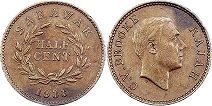 монета Саравак 1/2 цента 1933