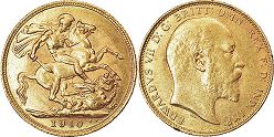монета Австралия 1 соверен 1910