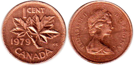 Канада монета Elizabeth II 1 цент 1979
