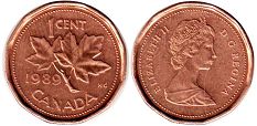 монета Канада 1 цент 1989