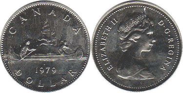 монета Канада 1 доллар 1979