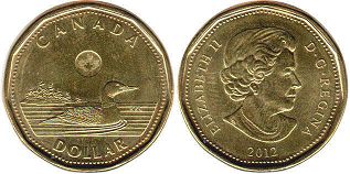 монета Канада 1 доллар 2012