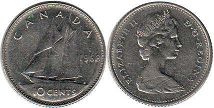 монета Канада 10 центов 1968