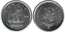 монета Канада 10 центов 2006