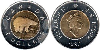 монета Канада 2 доллара 1996