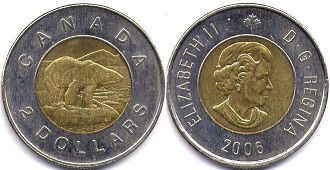 монета Канада 2 доллара 2006