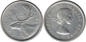 монета Канада 25 центов 1963