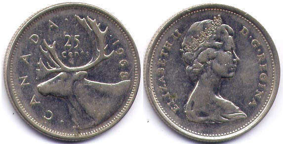 Канада монета Elizabeth II 25 центов 1984