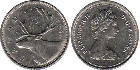 монета Канада 25 центов 1986