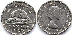 монета Канада 5 центов 1960