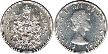 монета Канада 50 центов 1962