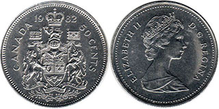 монета Канада 50 центов 1982