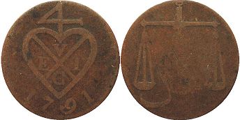 монета Британская Ост-Инжская Компания 1,5 пайса 1791
