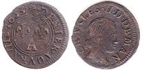 монета Шарлевиль денье 1653