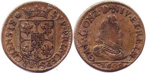 монета Арш и Шарлевиль лиард 1609
