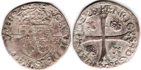 монета Беарн Дузен (1/12 экю) 1592