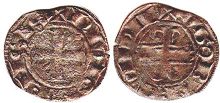 монета Бургундия денье 1305-1315