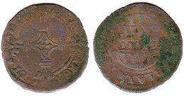 монета Камбре 2 денье 1570-1596