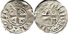 монета Шампань денье 1125-1152