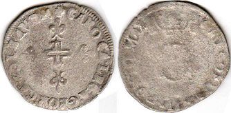 монета Конта-Венессен двойной соль парижский 1572-1585