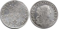 монета Домб 1/12 экю 1655