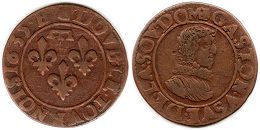 монета Домб 2 денье 1635