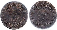 монета Домб 2 денье 1628