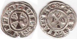 монета Мо денье 1161-1171