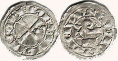 монета Тулуза денье 1222-1249