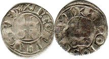 монета Тулуза денье 1249-1271