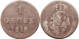 монета Польша 1 грош 1810