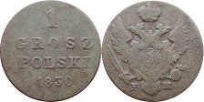 монета Польша 1 грош 1830