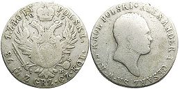 монета Польша 1 злотый 1819