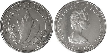 монета Багамы 1 доллар 1971