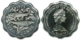 монета Багамы 10 центов 1973