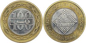 монета Бахрейн 100 филсов 2004