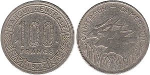 монета Камерун 100 франков 1972