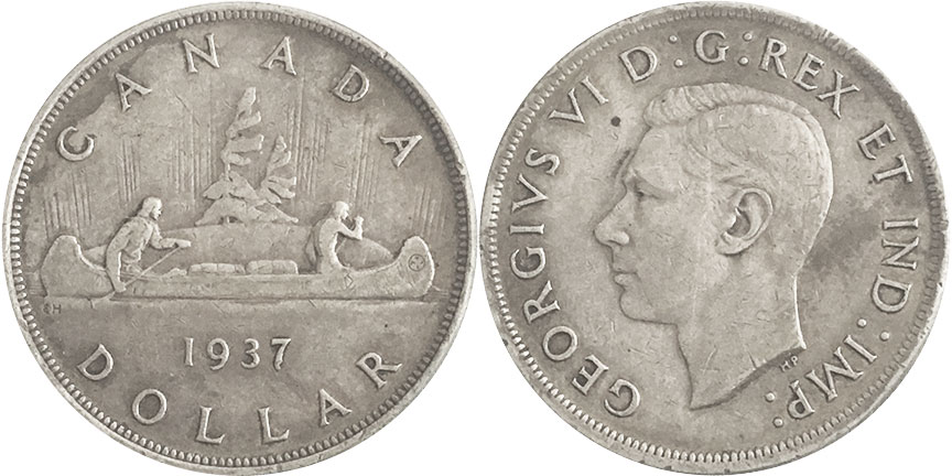 монета Канада монета 1 доллар 1937