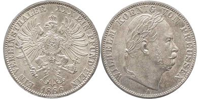 монета Пруссия 1 талер 1866