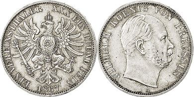 монета Пруссия 1 талер 1867