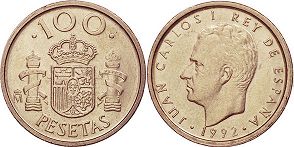монета Испания 100 песет 1992