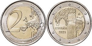 монета Испания 2 евро 2021