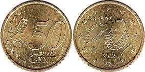 монета Испания 50 евро центов 2012