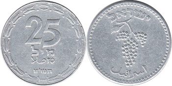 монета Израиль 25 милс 1949