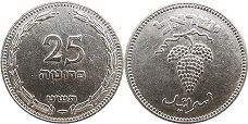 монета Израиль 25 пруто 1949