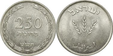 монета Израиль 250 пруто 1949